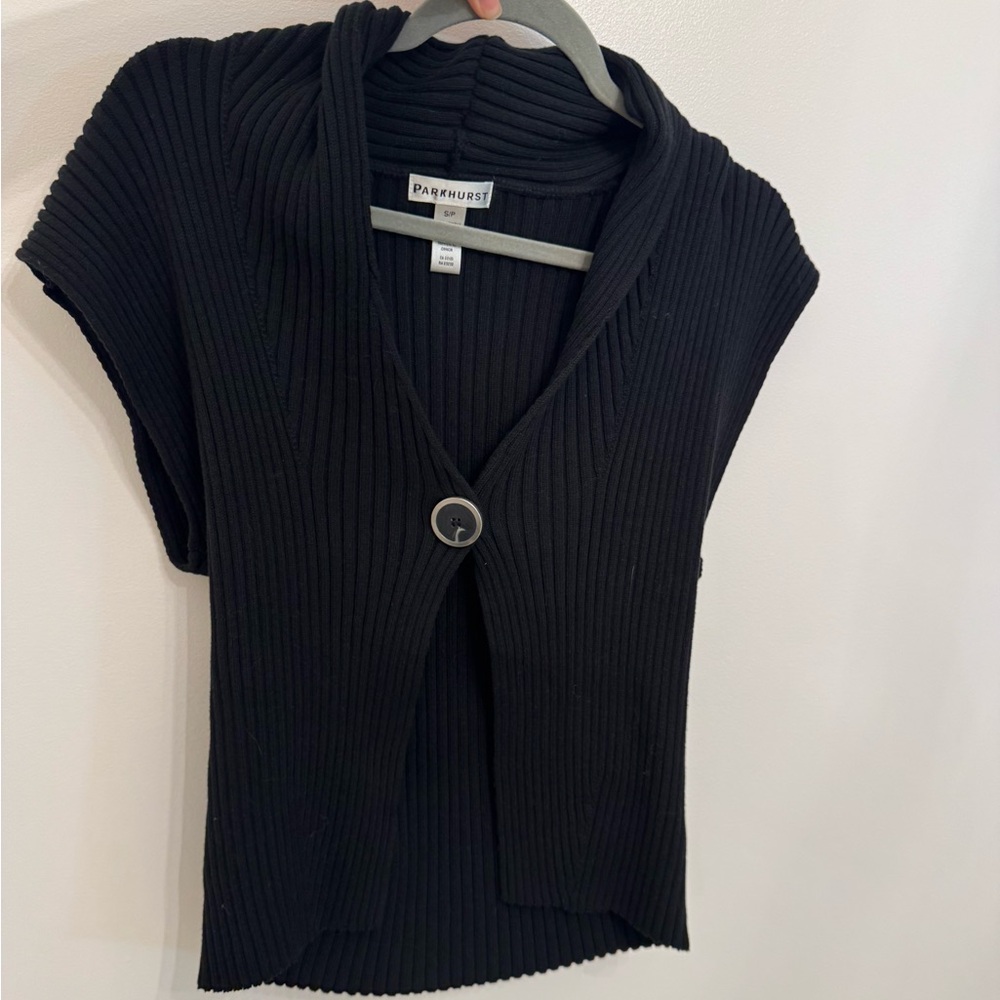 Parkhurst Charcoal Ribbed Knit Vest